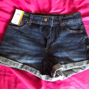 High rise jean shorts